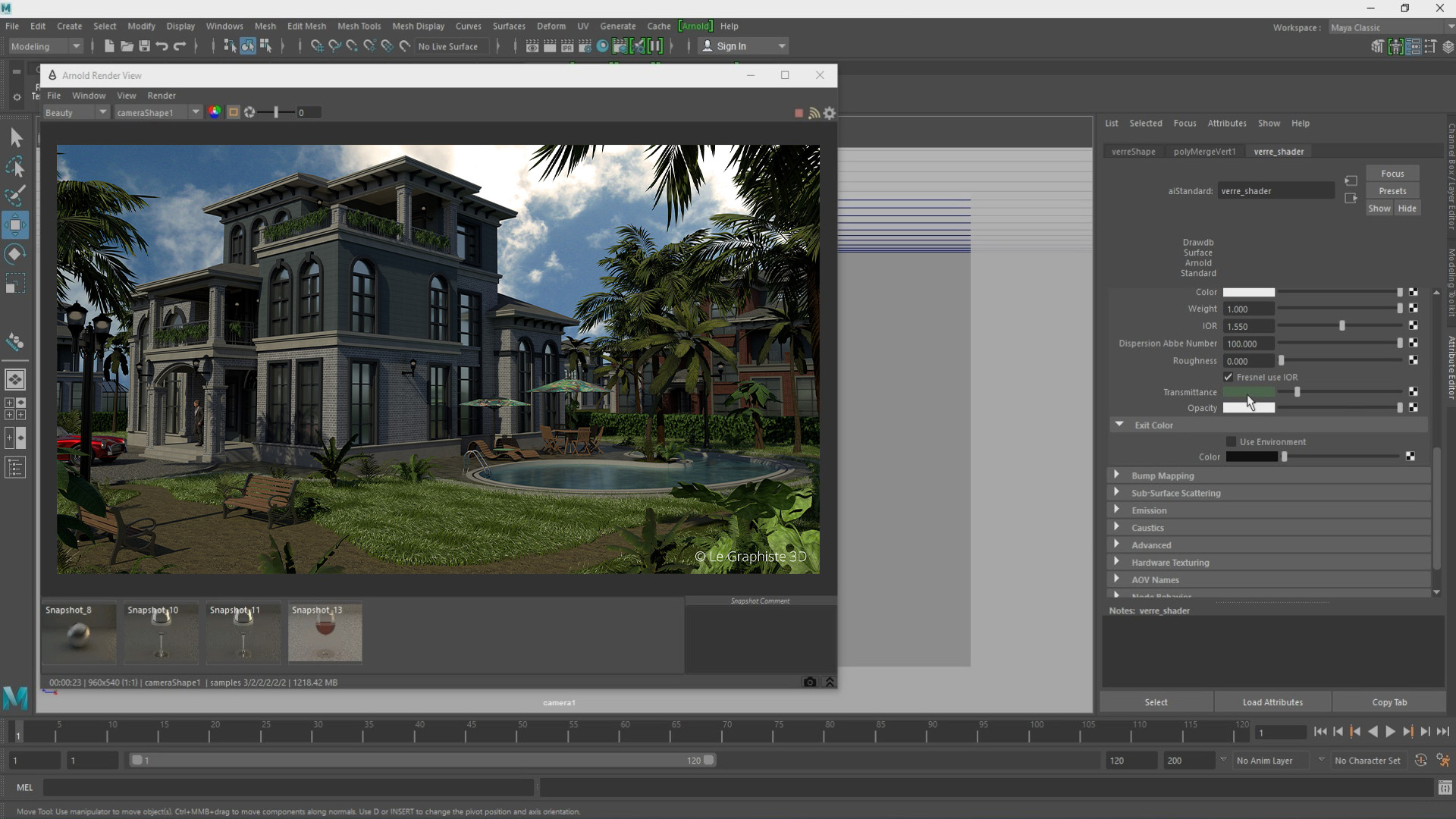 Rendering - Maya - Arnold - Le Graphiste 3D