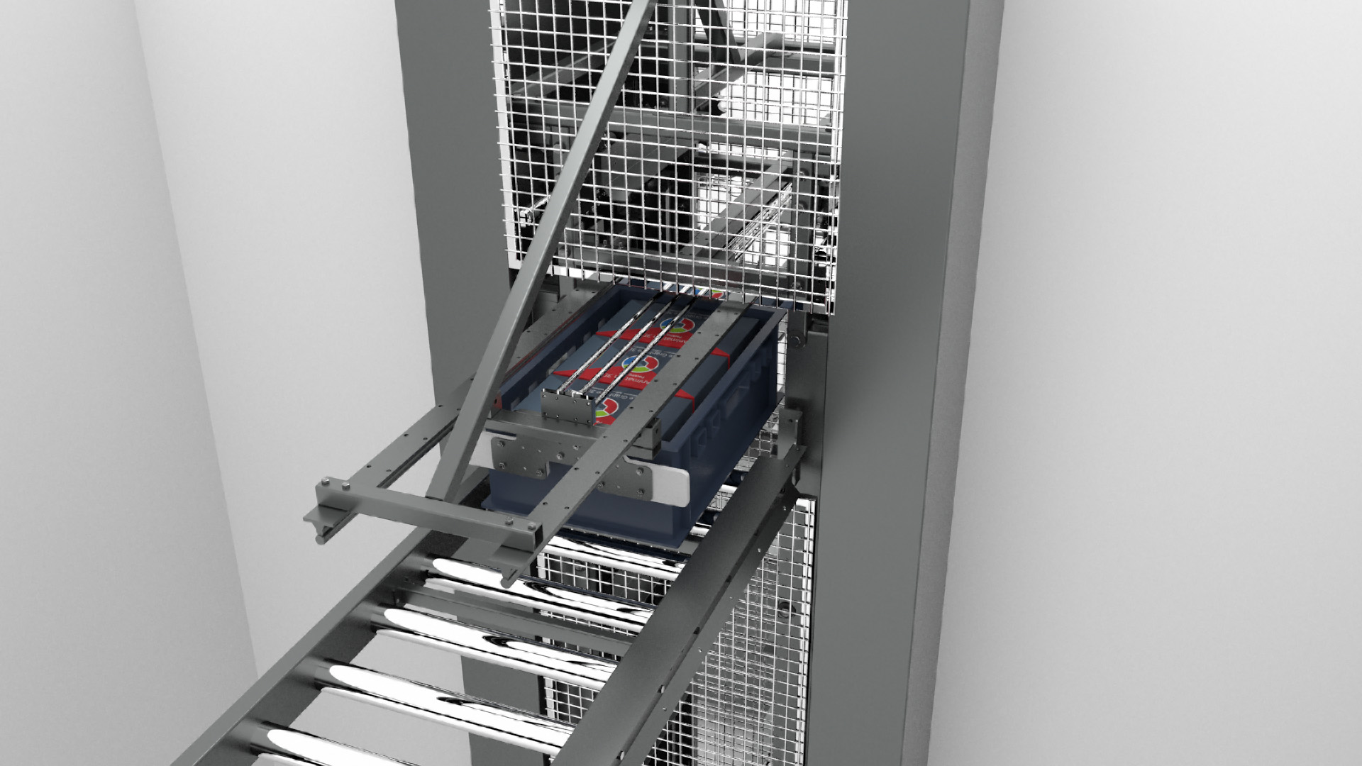 Animation 3D - ascenseur automatisé industriel - Le Graphiste 3D