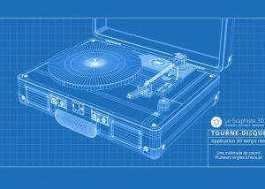 Application 3D - blueprint tourne-disque - legraphiste3d