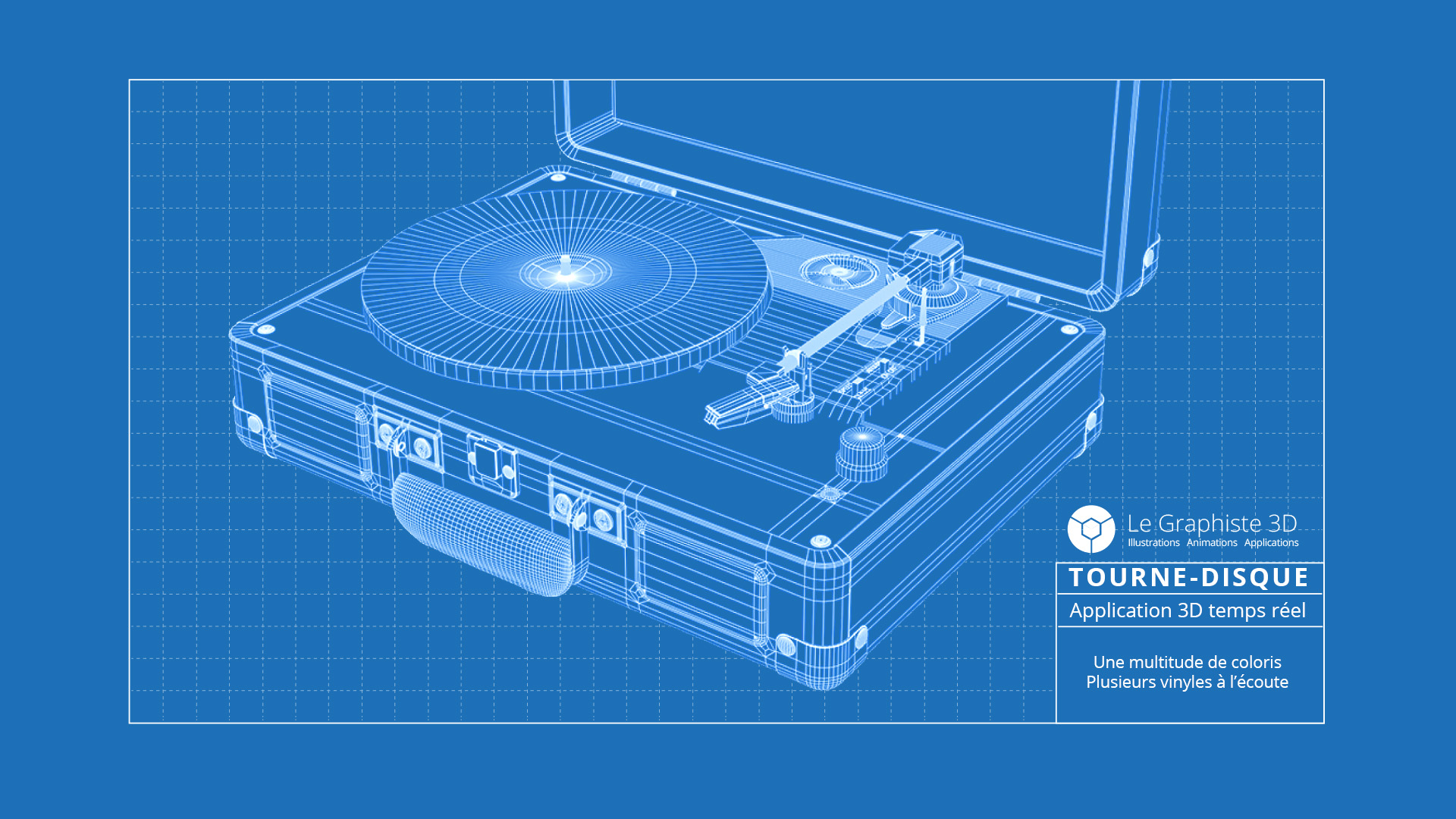 Application 3D - blueprint tourne-disque - legraphiste3d