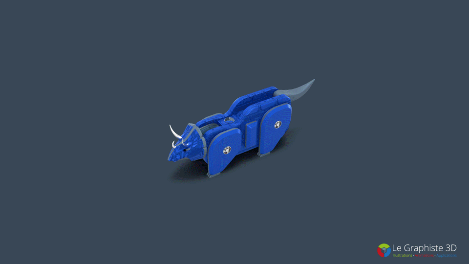 Le Graphiste 3D - Assemblage gif animé - Robot Mégasaure