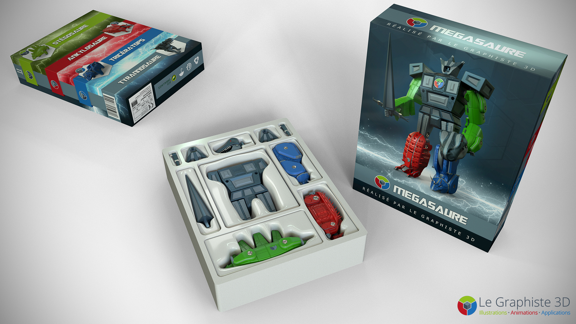 legraphiste3d - Packaging - Robot Mégasaure