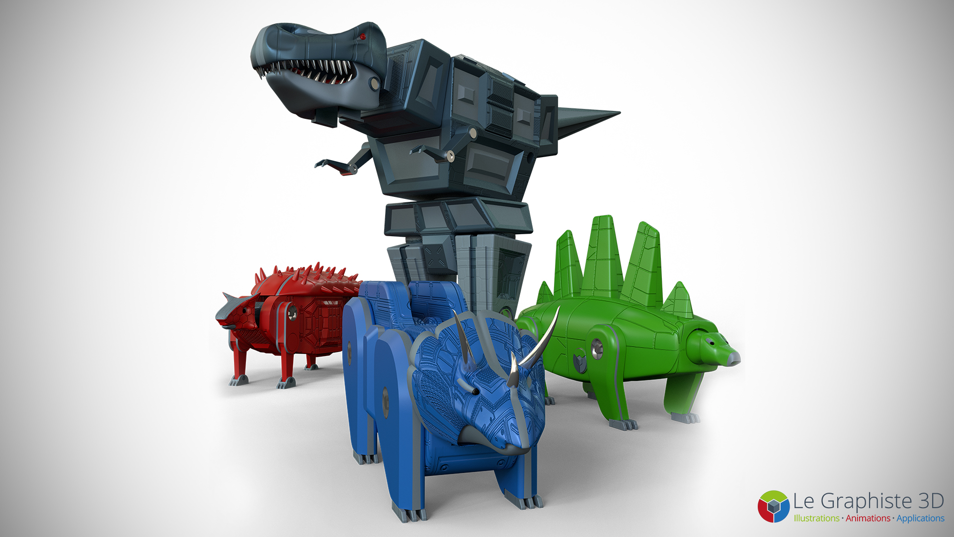 legraphiste3d - Dinosaures - Robot Mégasaure